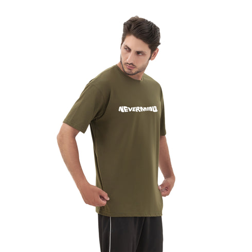 Thunder Oversize Nevermind Tee - Olive