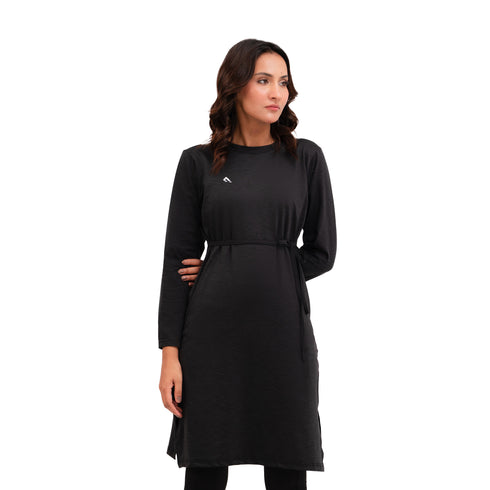 Heritage Tie-Waist Dress - Black