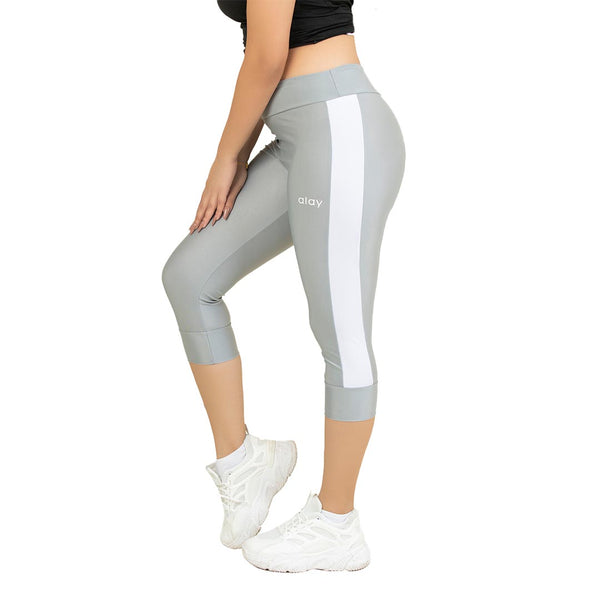 Spark Cropped Leggings - Silver