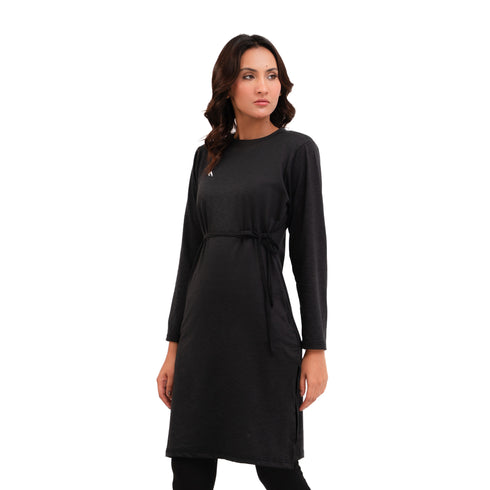 Heritage Tie-Waist Dress - Black