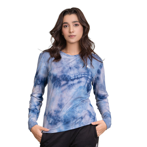 Crest Sweatshirt - Blue Tie-Dye