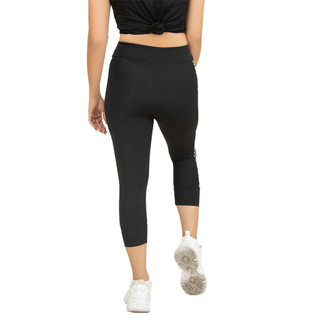 Spark Cropped Leggings - Black Tiger Print