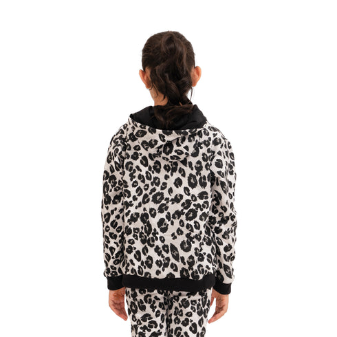 Super Girl Hoodie - Grey Leopard