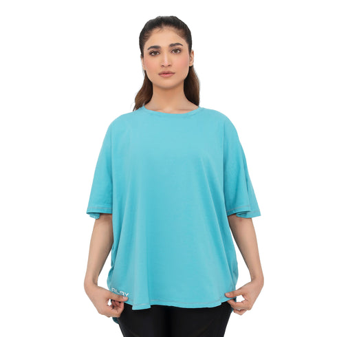 Flow Bat Tee - Aqua Blue