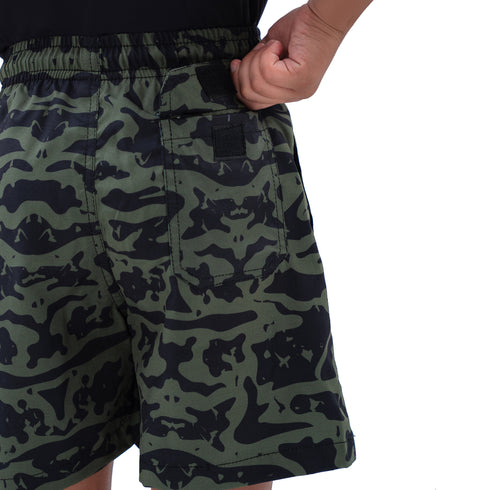 Marathon Junior Shorts - Camo Green