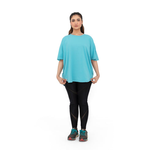 Flow Bat Tee - Aqua Blue