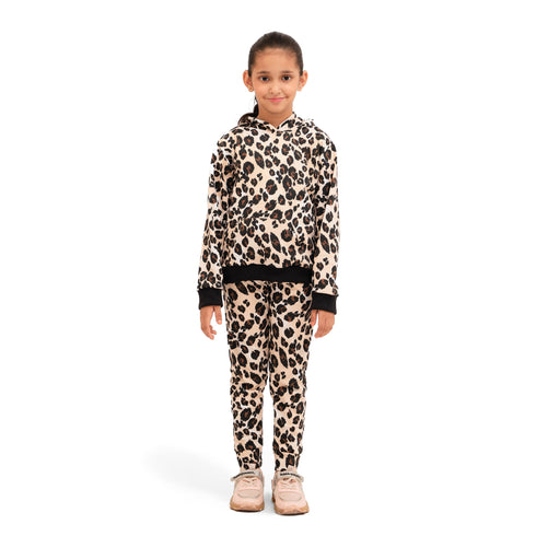 Super Girl Hoodie - Brown Leopard