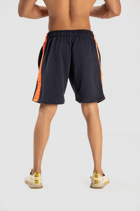 Terry Shorts with Panel (Navy)