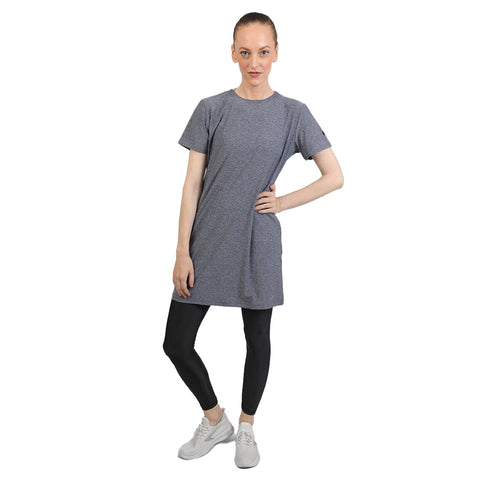 Alay Tee Dress - Grey/ Blue Textured (Short Sleeves)