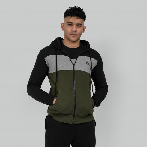 Phenom Zipper Hoodie - Black / Olive