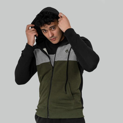 Phenom Zipper Hoodie - Black / Olive