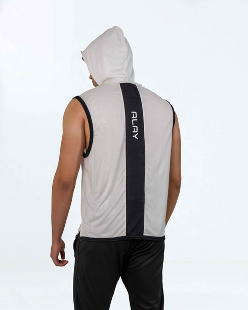 Combat Sleeveless Hoodie - White