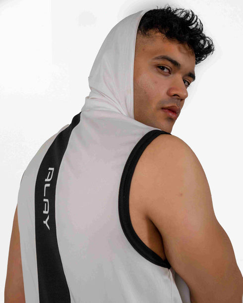 Combat Sleeveless Hoodie - White